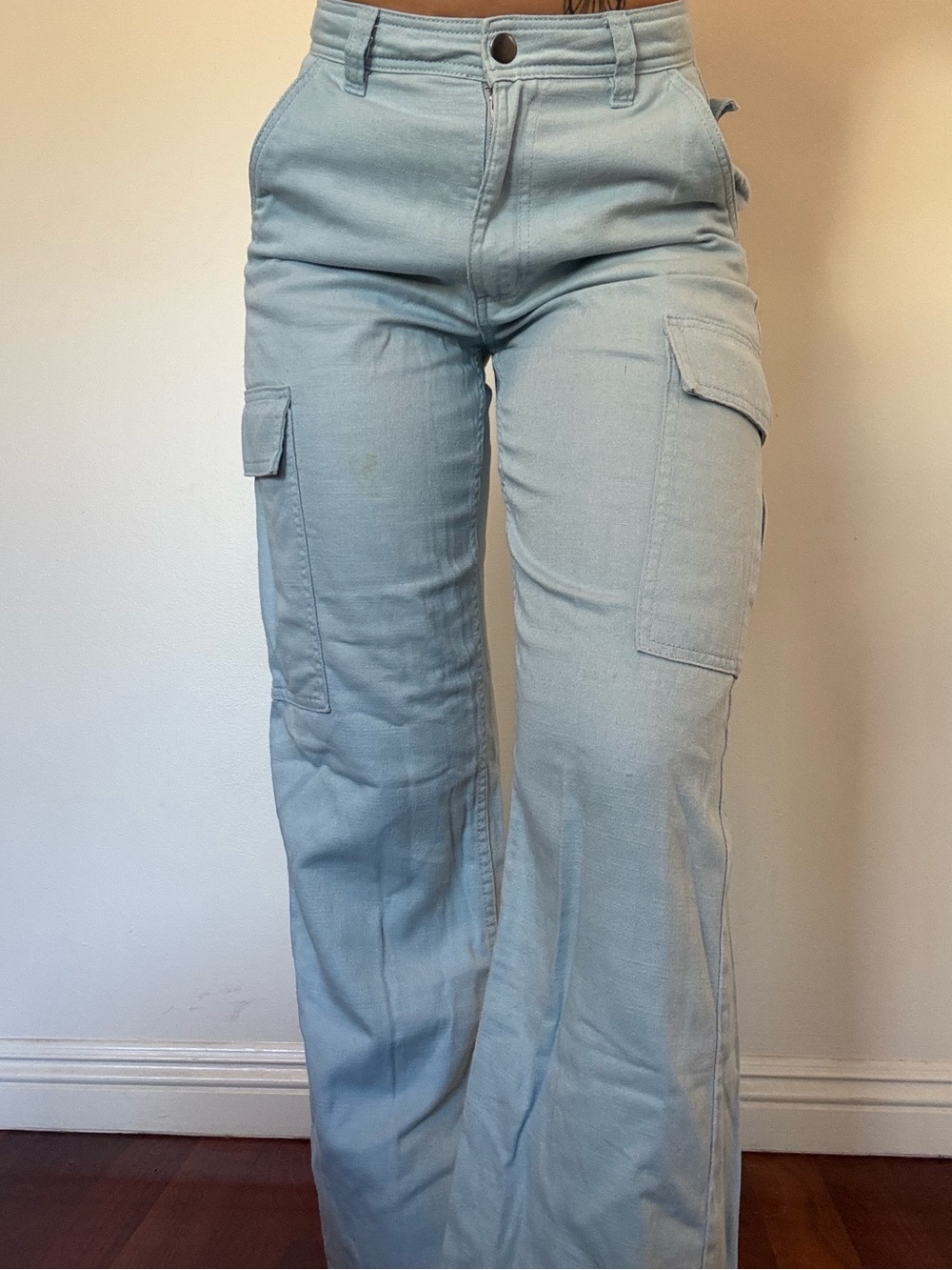 Cotton On Light Blue Wide Leg Cargo Pants